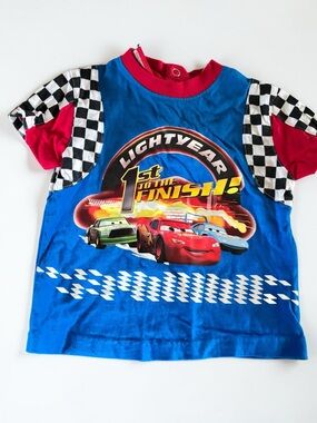 Y2K Disney Cars Lightning McQueen Baby Tee 6M Racing Shirt